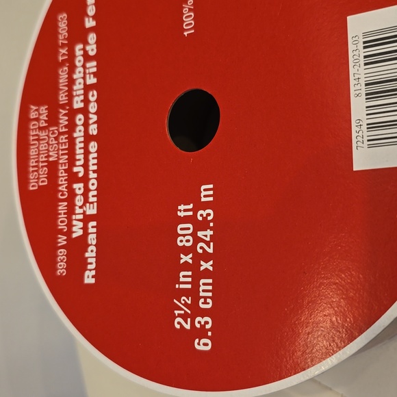 98 ft Wire Mesh Red Black New jumbo Ribbon 2.5" 9 5" Christmas Celebrate It Deal - Picture 6 of 7